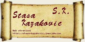 Staša Kazaković vizit kartica